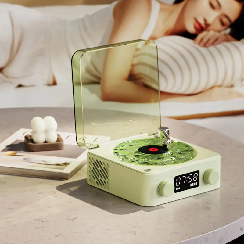 Bluetooth Speaker Retro Record Player Styled: Natural Sleep Aid Sound 