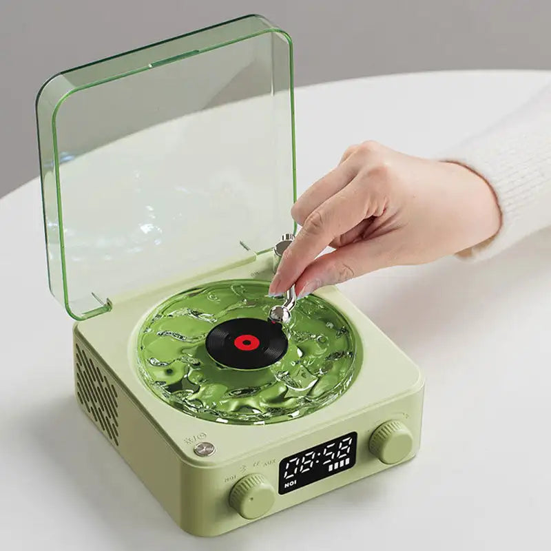 Bluetooth Speaker Retro Record Player Styled: Natural Sleep Aid Sound 